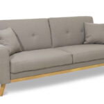 2 seater sofa-bed  Carmelo pakoworld fabric beige-grey 214x80x86 cm