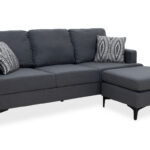 Corner sofa with dark grey Slim pakoworld fabric and two pillows 185x140x70cm
