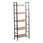 Bookcase Elbo pakoworld natural-black steel 60x28x160cm