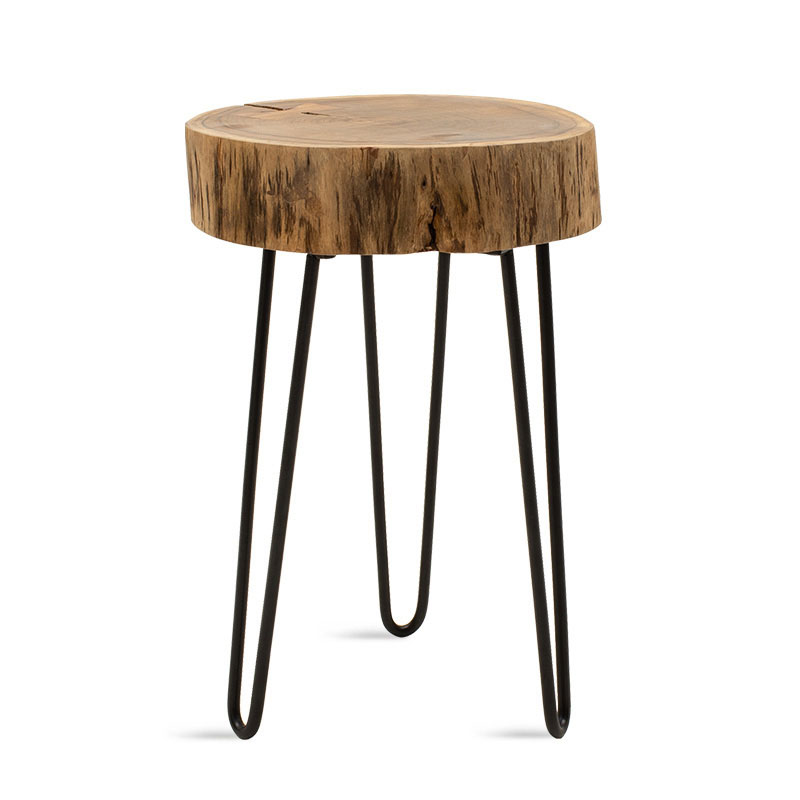 Side table Tripp pakoworld solid wood table 6.5-7cm walnut-legs black 32x30x47cm