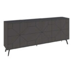 Buffet Dune pakoworld in dark grey color 181x35x77.4cm