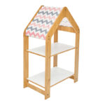 Montessori shelf Zoilen pakoworld natural-white-pink mdf 50x30x80cm