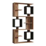 Cubix pakoworld bookcase in sonoma-anthracite shade 90x24.6x171.90cm
