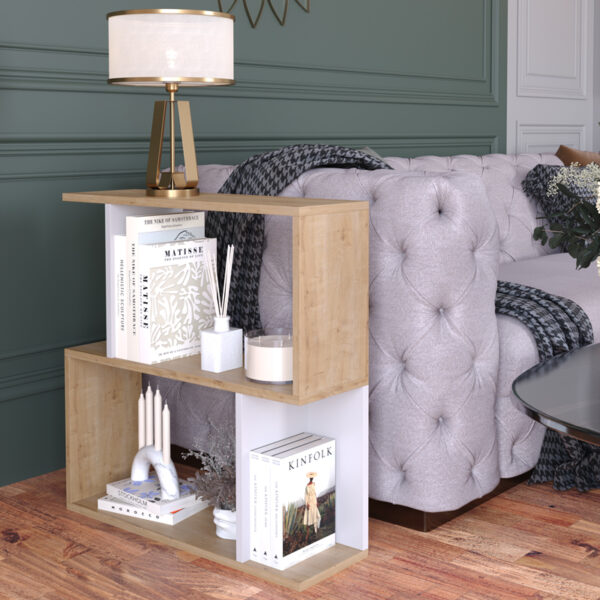 Floor shelf Kadu pakoworld in oak-white shade 72x22x71cm