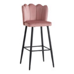 Bar stool Velvi pakoworld velvet in rotten apple color 46x45x105.5cm