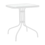 Watson pakoworld table metal white-glass 70x70x70cm