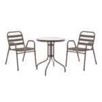 Watson-Sussie pakoworld dining table, brown metal and glass, Ö60x70cm