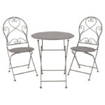 Walen pakoworld dining table set of 3 metal in bronze shade