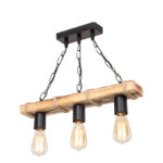 Ceiling light PWL-1027 pakoworld Å27 metal black-natural 48.5x10x47cm