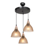 3-light ceiling lamp Orazio pakoworld Å27 amber-black D40x80cm