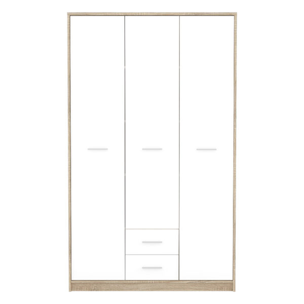 Wardrobe Serenity pakoworld 3-leaf sonoma-white 118.5x54x196.5cm