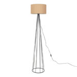 Floor lamp Florencia pakoworld Å27  beige fabric-black metal D40x125cm