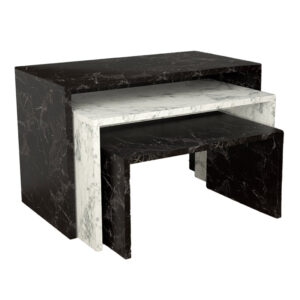 Mabole pakoworld coffee tables 3 pcs in marble effect 65x35x45cm