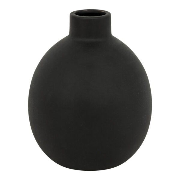 Vase Rianzo pakoworld ceramic in black color D14.5x18cm