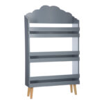 Kid's bookcase Penzia pakoworld mdf in grey color and legs in natural color 58x18x100cm