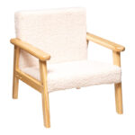 Children's armchair Basile pakoworld teddy fabric in white color 43x43x46cm