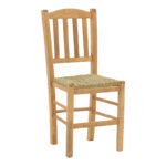 Coffee shop chair with mat Dmnir-Charchie pakoworld solid beech wood polish walnut 41x42x92cm