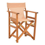 Kompa pakoworld director's chair, solid beech wood, walnut - Nexus beige fabric