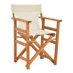Kompa pakoworld director's chair, solid beech wood, walnut - Nexus ecrou fabric