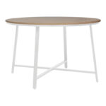 Gianno pakoworld melamine table in natural shade and white metal leg Ö120x76cm