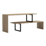 Tv stand Lilant pakoworld melamine board in sonoma color and black metal leg 160x30x45cm