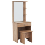 Dressing table with mirror Zelia pakoworld in oak colour 60x40.5x151cm