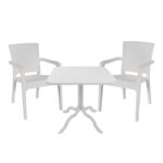 Dining table Icon-Halcyon pakoworld set of 3 pieces PP in white shade