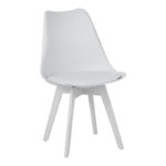 Chair Gaston I pakoworld PP-PU in white color 48.5x53.5x81.5cm