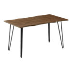 Dining table Izzac pakoworldwith MDF surface in walnut- black metal legs 140x80x76 cm