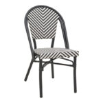 Chair Uarmin pakoworld stack black aluminum-black and white  textilene 46x57x85cm