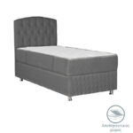 Bed Lanse pakoworld with storage store velvet dark grey 120x200cm