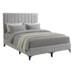 Moega pakoworld fabric bed in grey shade 160x200cm