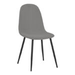 Chair Bella pakoworld light grey velvet-black metal leg 43x52x88cm