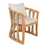Armchair Morani pakoworld teak wood skeleton and fabric in natural shade 61x66x75cm