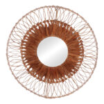 Mirror Cermine Inart mat in natural color D80x12cm