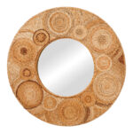 Klare Inart mirror banana wood in natural shade D80x5cm