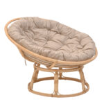 Servey pakoworld armchair natural color rattan pe-beige cushion D115x58cm