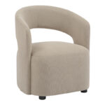 Armchair Lemouton pakoworld fabric in beige shade 69.5x66x80cm