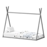 Montessori style Lilly children's bed pakoworld grey shade pine wood 90x190cm