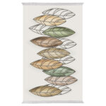 LIVING ROOM CARPET WITH FRINGES JOSIANE HM7677.36 LEAVES 120X170