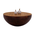 Decorative coffee table Bowl Round Φ90x40cm Rusty with acacia wood HM8717.02