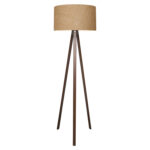 FLOOR STANDING LAMP HM7578.01 WALNUT COLOR TRIPOD, SANDY BEIGE CAP