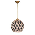CEILING PENDANT INDOORS- BEIGE AND BLACK ROPE 22x18x20Y εκ.HM7644.01