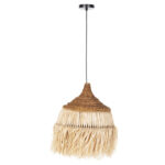 CEILING PENDANT WITH SISAL FIBER CAP IN NATURAL COLOR Φ36x46-120Hcm.HM7787