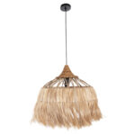 CEILING PENDANT WITH CYLINDRICAL CAP ABACA FIBERS IN NATURAL Φ52x52-120Hcm.HM7764