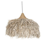 CEILING PENDANT ROUND CAP PANDAN FIBERS IN WHITEWASH 65x65x55Hcm.HM7773