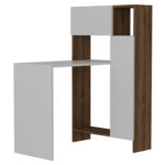 OFFICE WITH BOOKCASE HM9087.01 WHITE WALNUT 90x72,1x120Y cm.