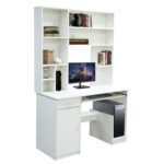 HM2032.03 desk "STATUS" with bookcase-shelves, white, 120x55x182