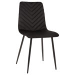 DINING CHAIR LATRELL HM8587.04 BLACK VELVET & BLACK METAL LEGS 43x54x88Hcm.