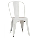 Metallic chair MELITA HM8641.21 in WHITE matte 43x50x82Ηcm
